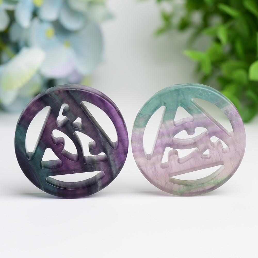 2.0-inch Rainbow Fluorite Eye Crystal Healing Shape