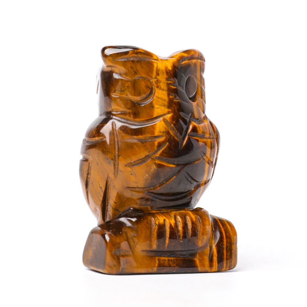 Figurine de hibou en cristal œil de tigre de 5 cm pour la sagesse