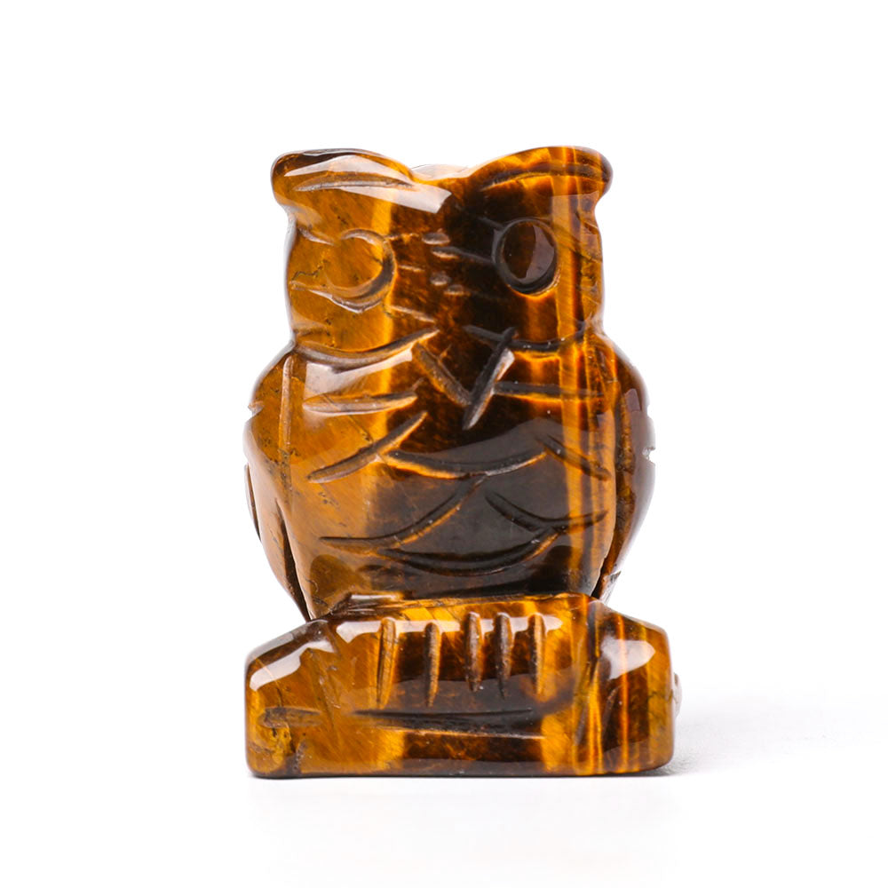 Figurine de hibou en cristal œil de tigre de 5 cm pour la sagesse