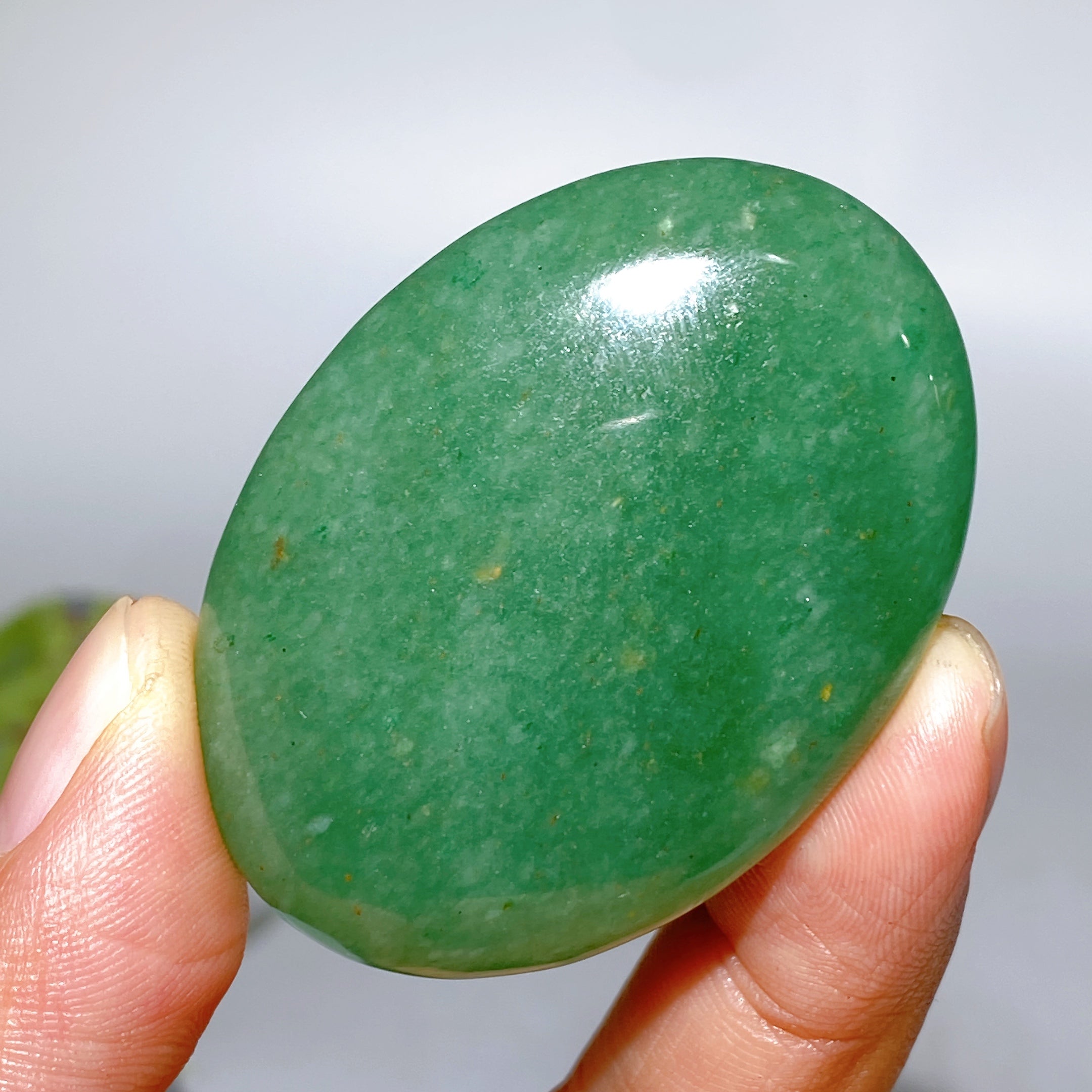 Pierre de paume en aventurine verte de 5 cm pour l'énergie de guérison