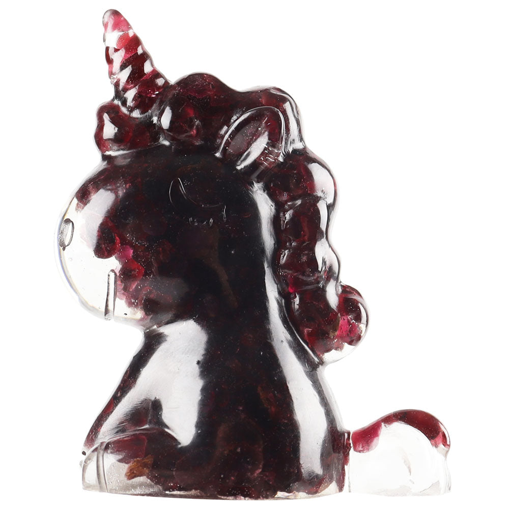 2.1" Garnet Resin Unicorn Figurine for Spiritual Energy
