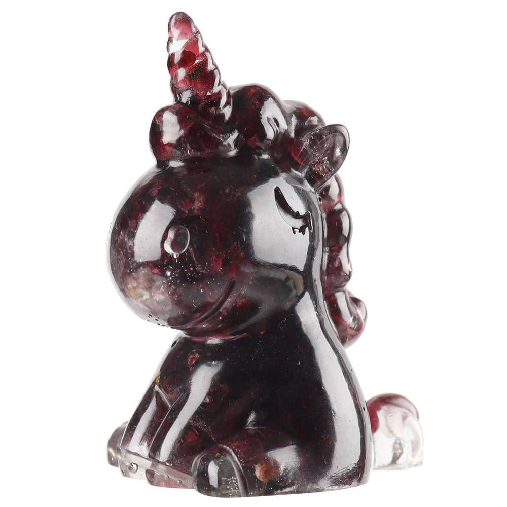 2.1" Garnet Resin Unicorn Figurine for Spiritual Energy