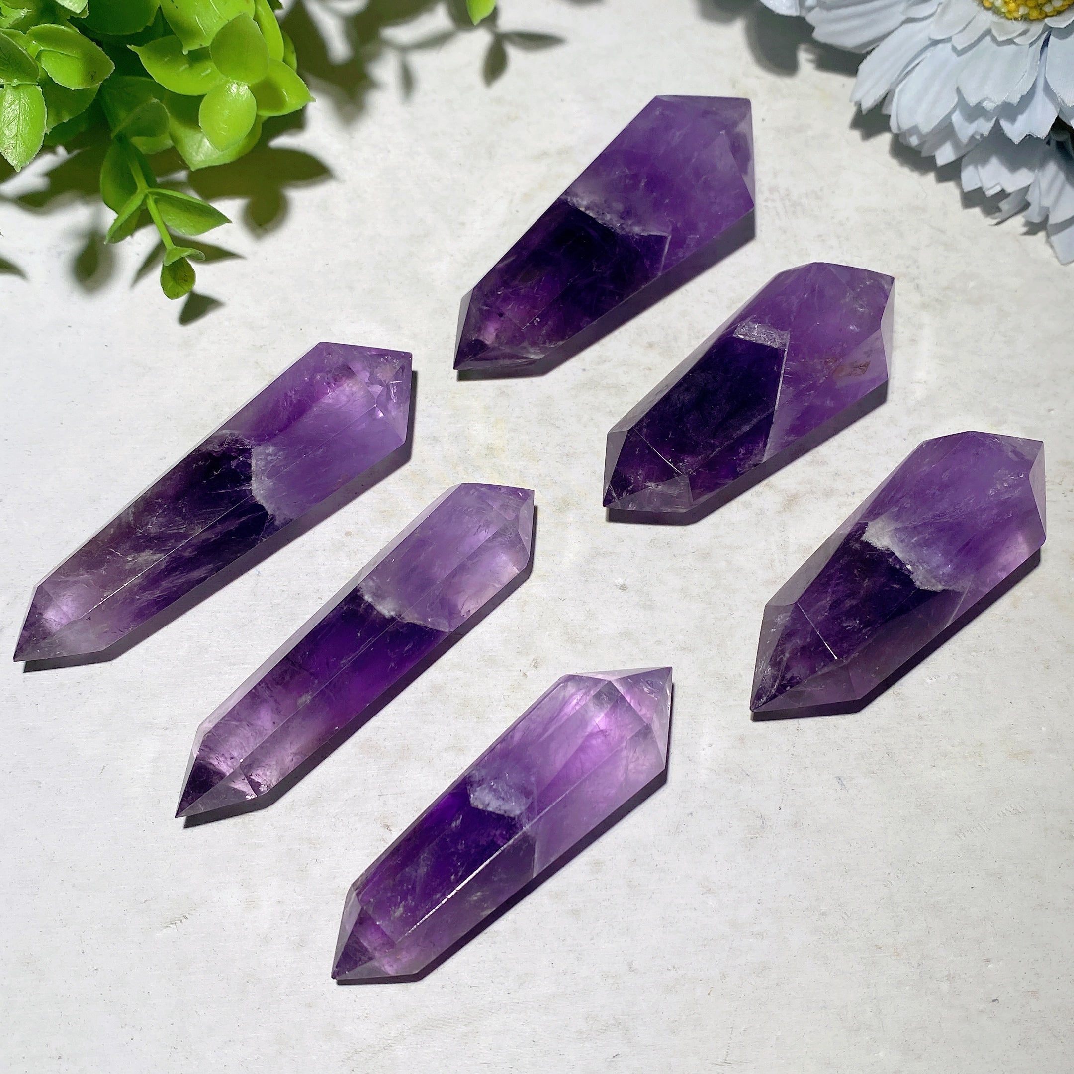 2-2.4" Amethyst Double Terminated Crystal Points for Healing