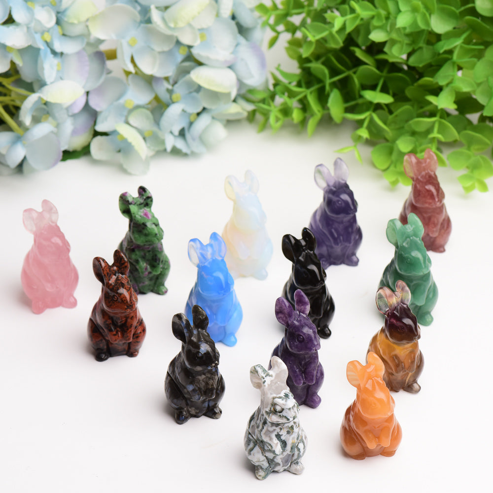 Figurine de lapin en cristal sculpté de 5,6 cm pour la prospérité