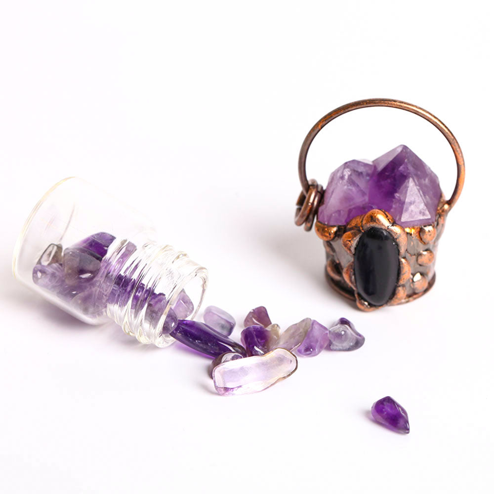 2.2 Inch Amethyst Crystal Pendant for Spiritual Healing