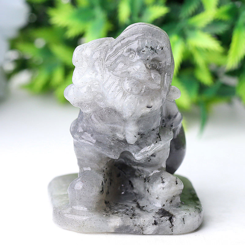 Figurine du Père Noël en cristal de labradorite de 5,6 cm