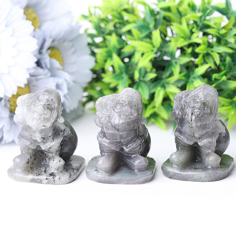 Figurine du Père Noël en cristal de labradorite de 5,6 cm