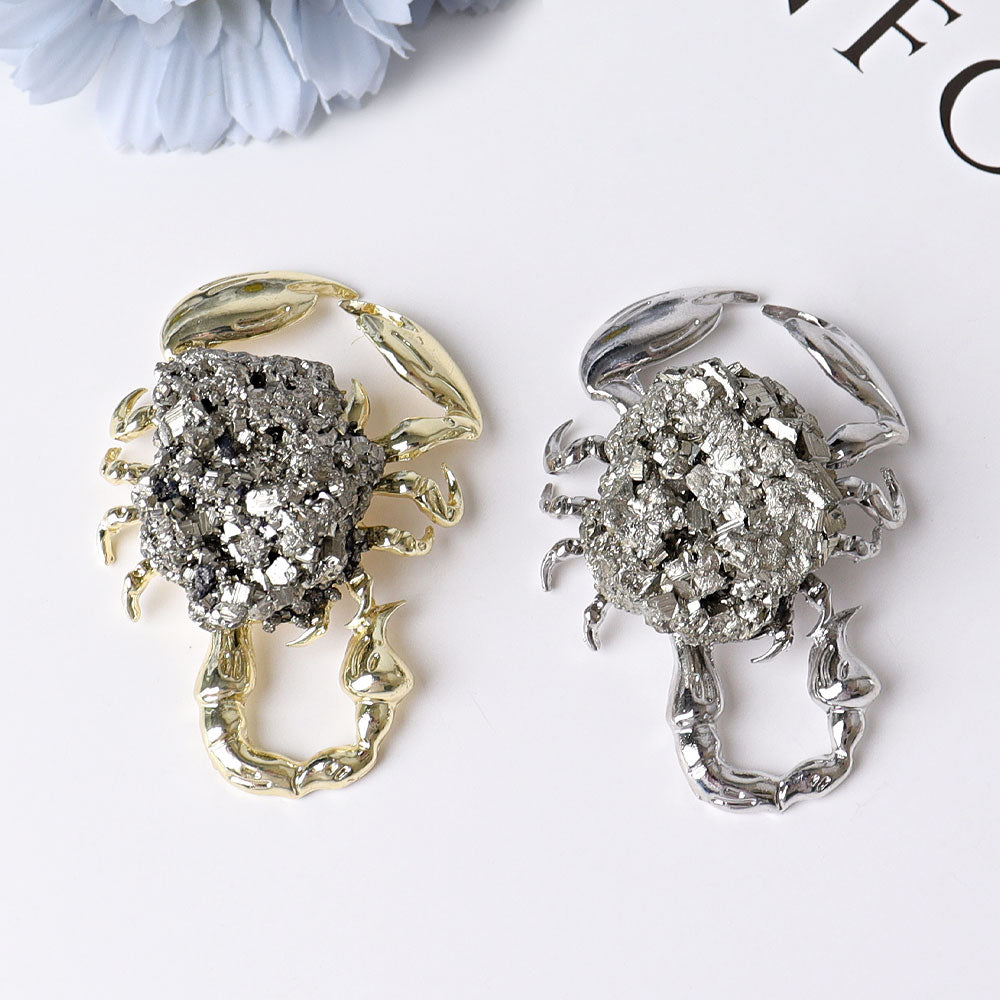 Mini spécimen de cristal de pyrite de scorpion de 2,2 pouces