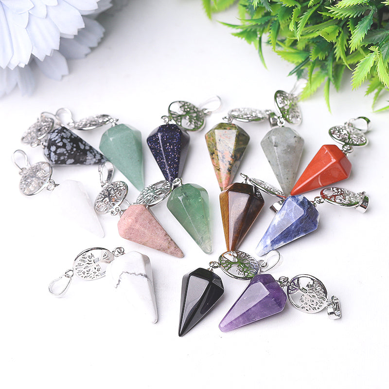 Pendentif en pointe de flèche multi-pierres de 5,6 cm pour l'énergie spirituelle