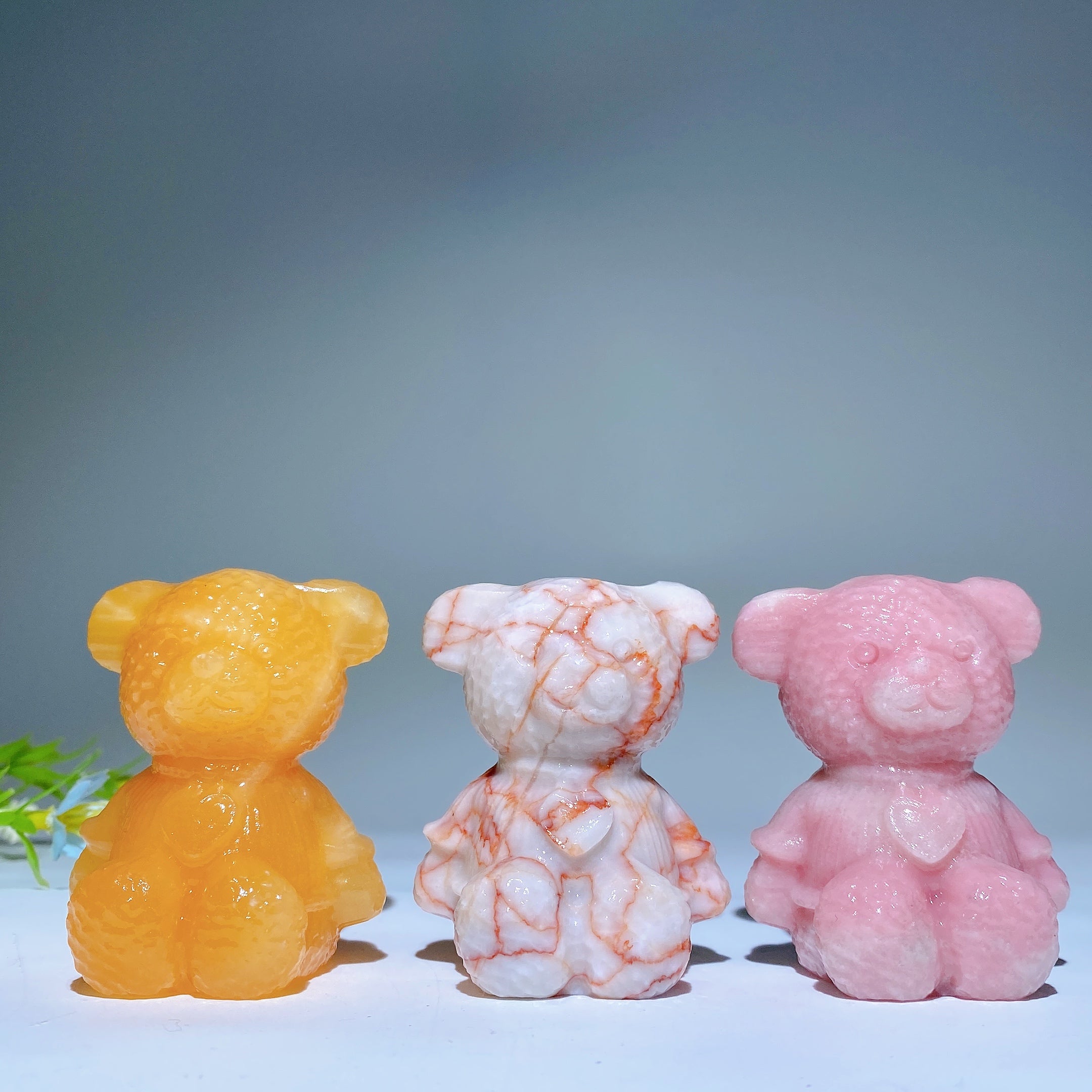 Figurines d'ours en cristal mixte de 2,3 pouces pour la guérison