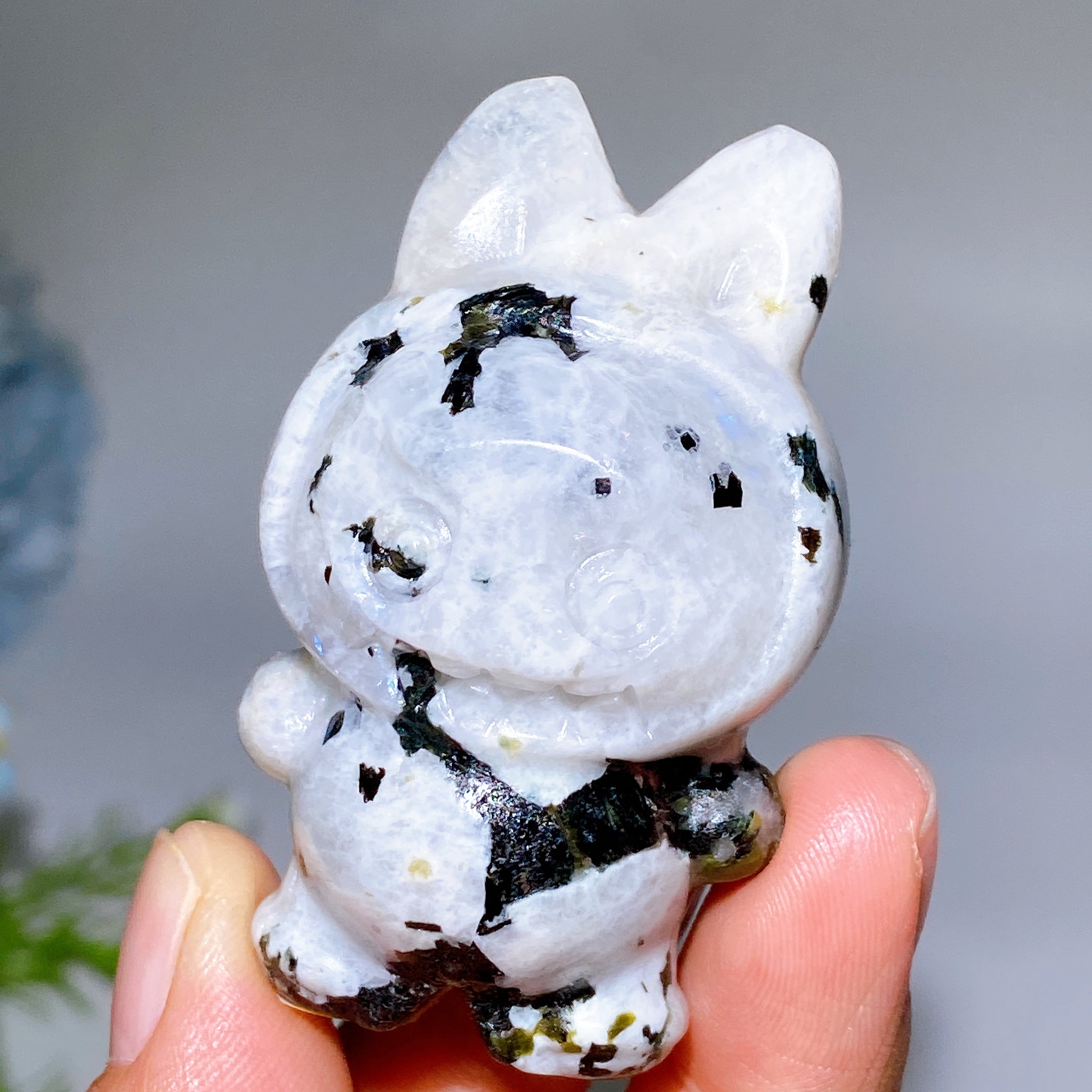 2.3 Inch Rainbow Moonstone & Golden Obsidian Crystal Figurines