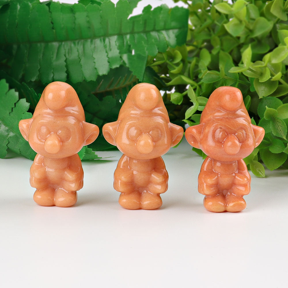 Figurine sculptée en cristal de jade jaune de 2,3 pouces