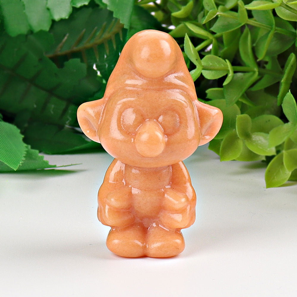 Figurine sculptée en cristal de jade jaune de 2,3 pouces