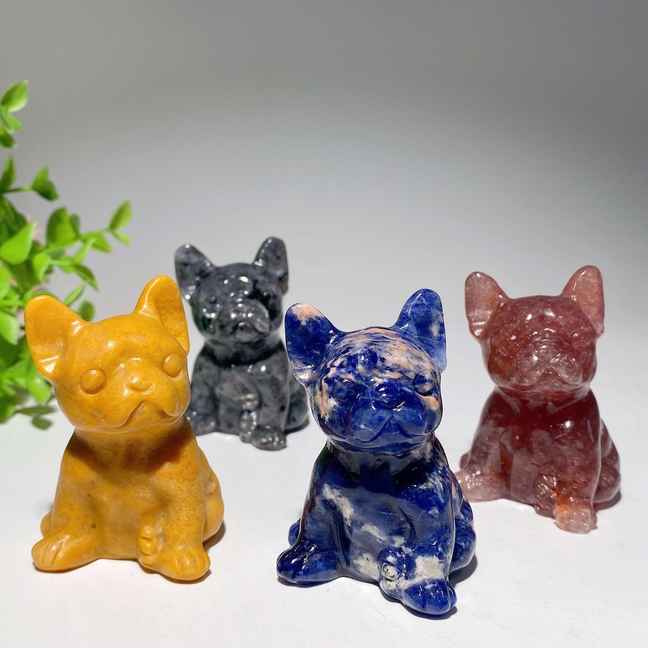 Figurines de chien en cristal mixte de 2,3 pouces pour exposition de guérison