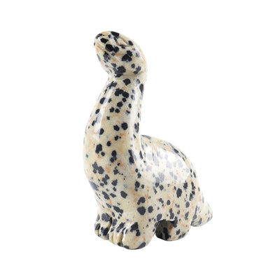 Sculpture de dinosaure en cristal poli dalmatien de 2,34 pouces