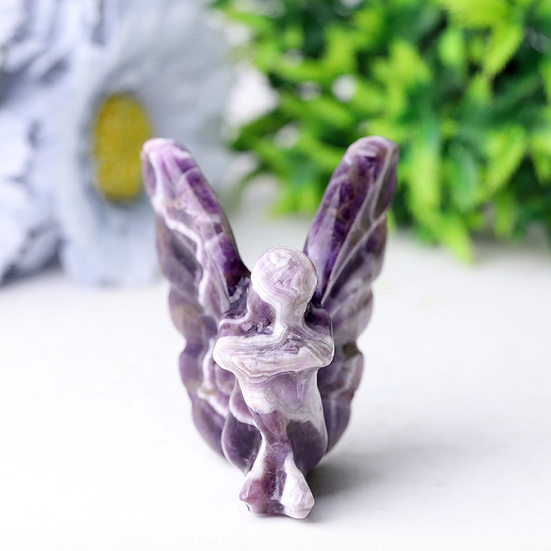 Figurine de fée de rêve en cristal d'améthyste de 2,4 pouces