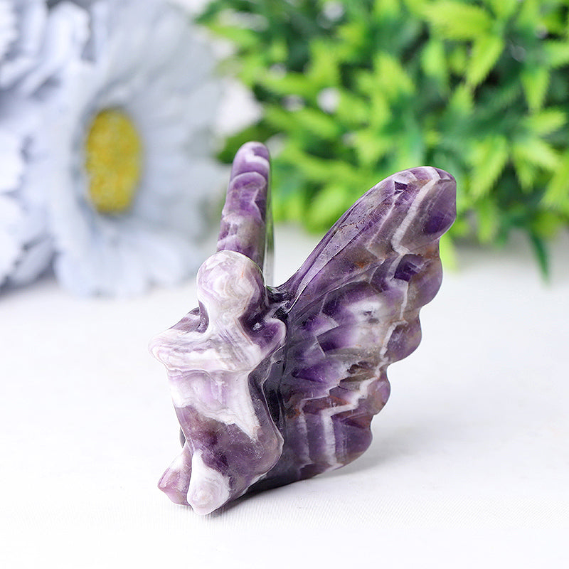 Figurine de fée de rêve en cristal d'améthyste de 2,4 pouces