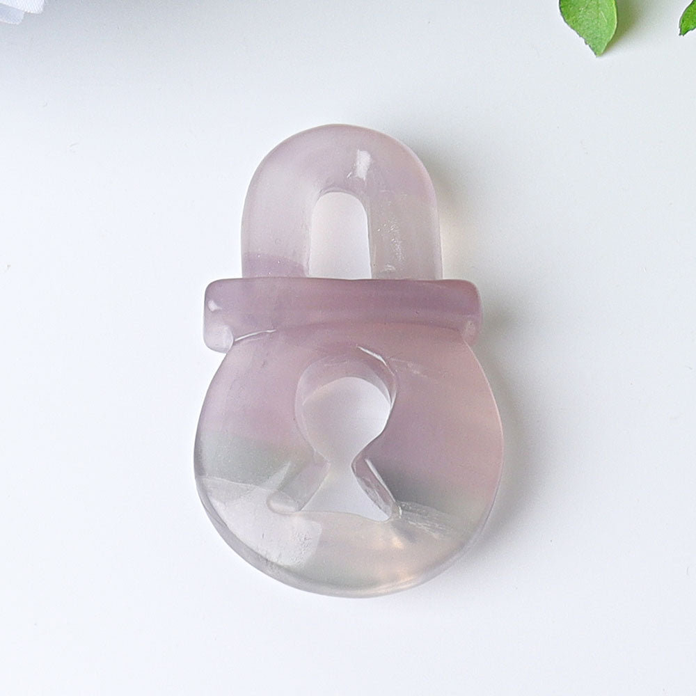 2.4 inch Fluorite Crystal Lock Figurine for Spiritual Healing