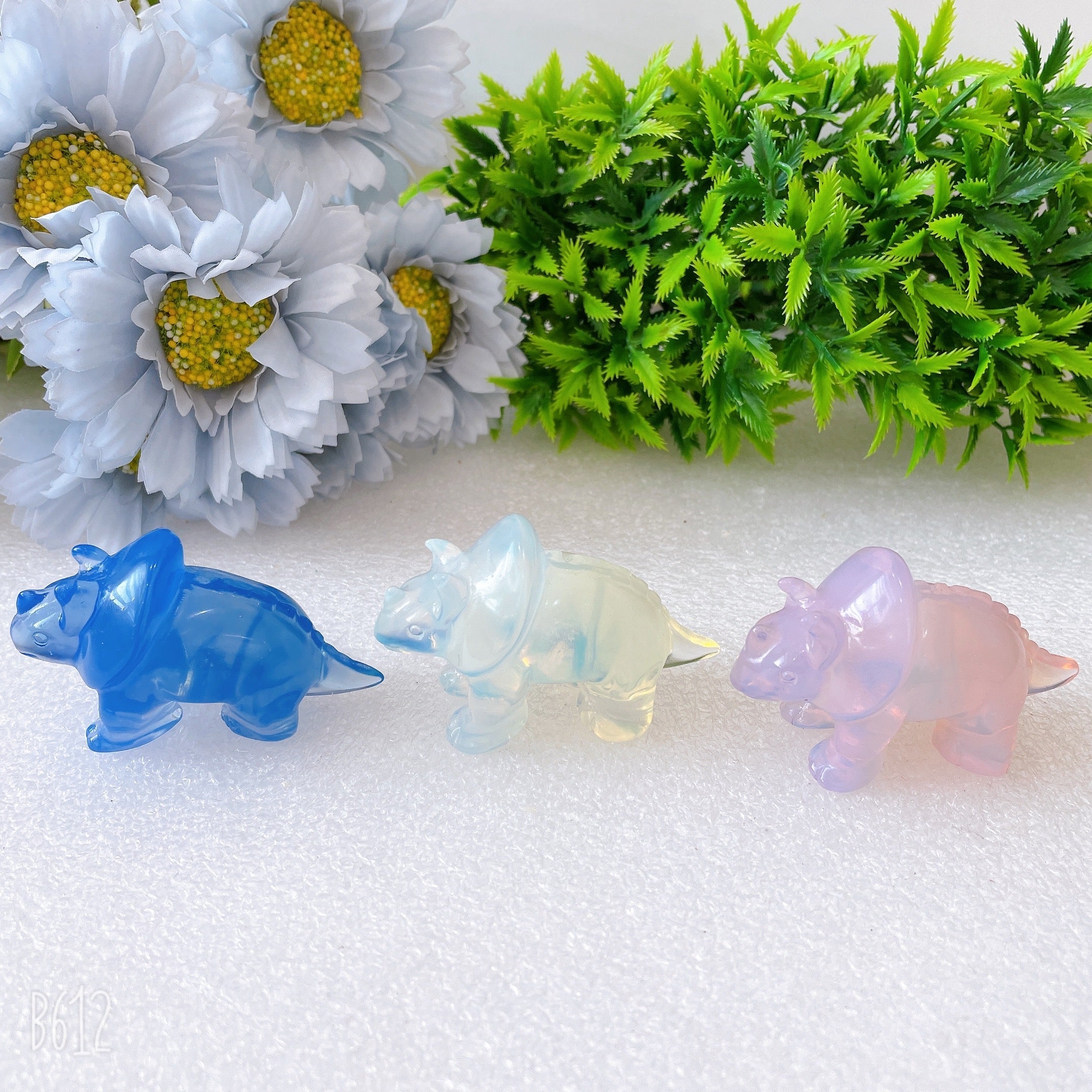 2.4 Inch Opalite Dinosaur Crystal Carvings for Healing Energy