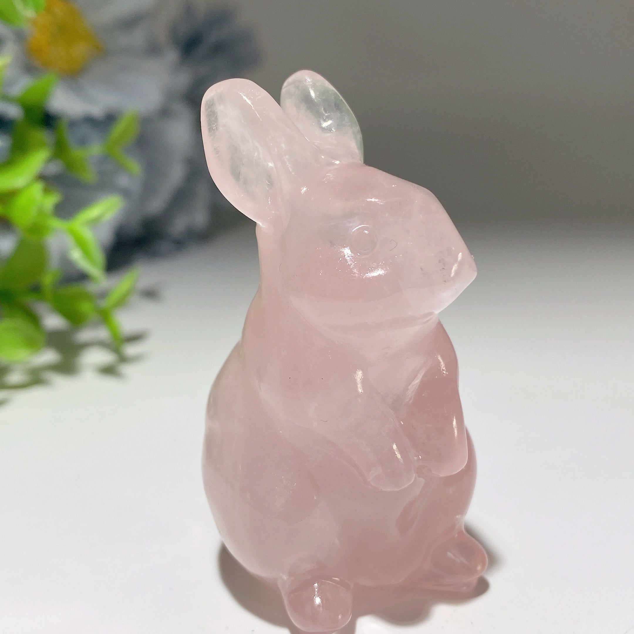 Sculpture de lapin en cristal mixte de 6 cm pour la guérison et la chance