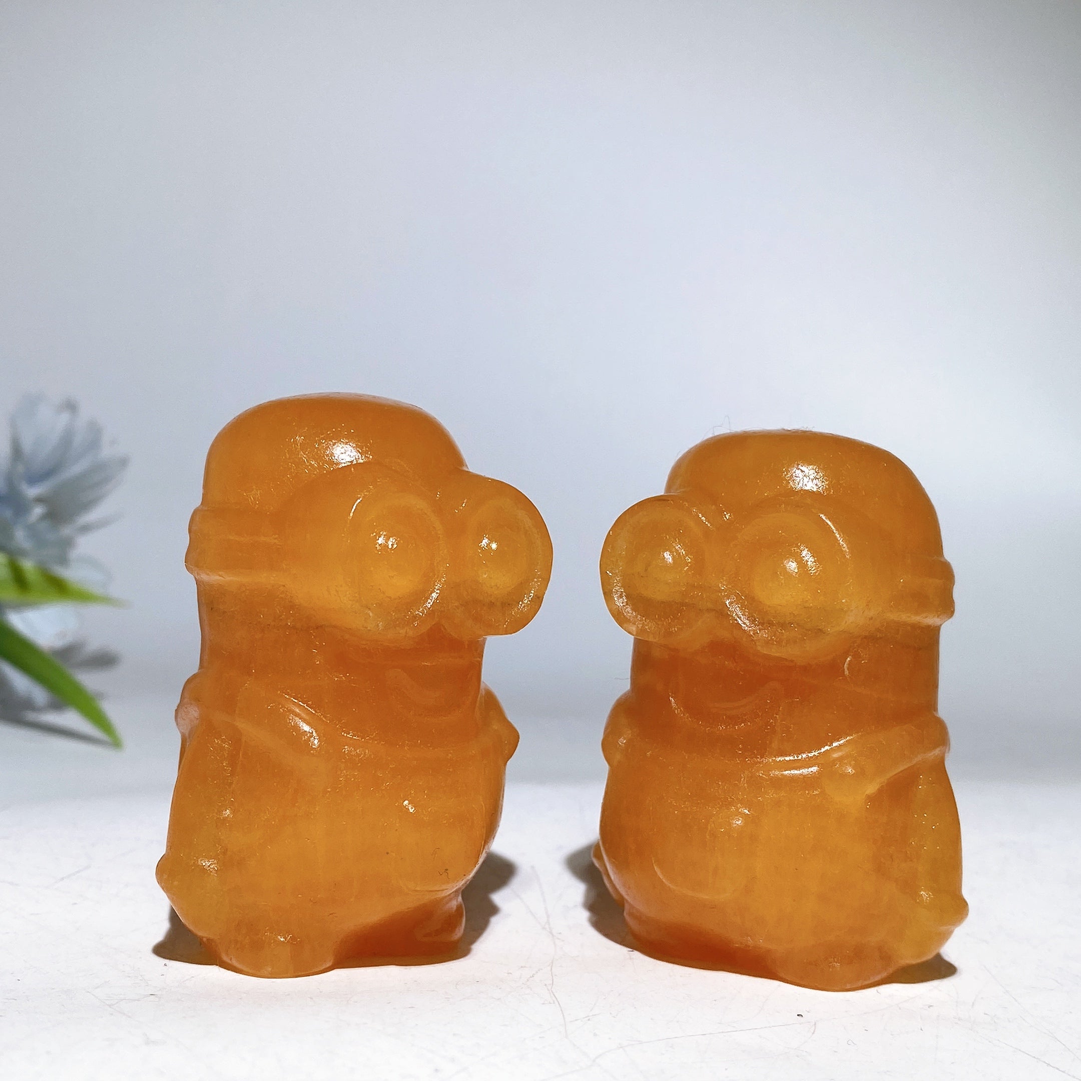 2.4" Orange Calcite Crystal Figurine for Spiritual Healing