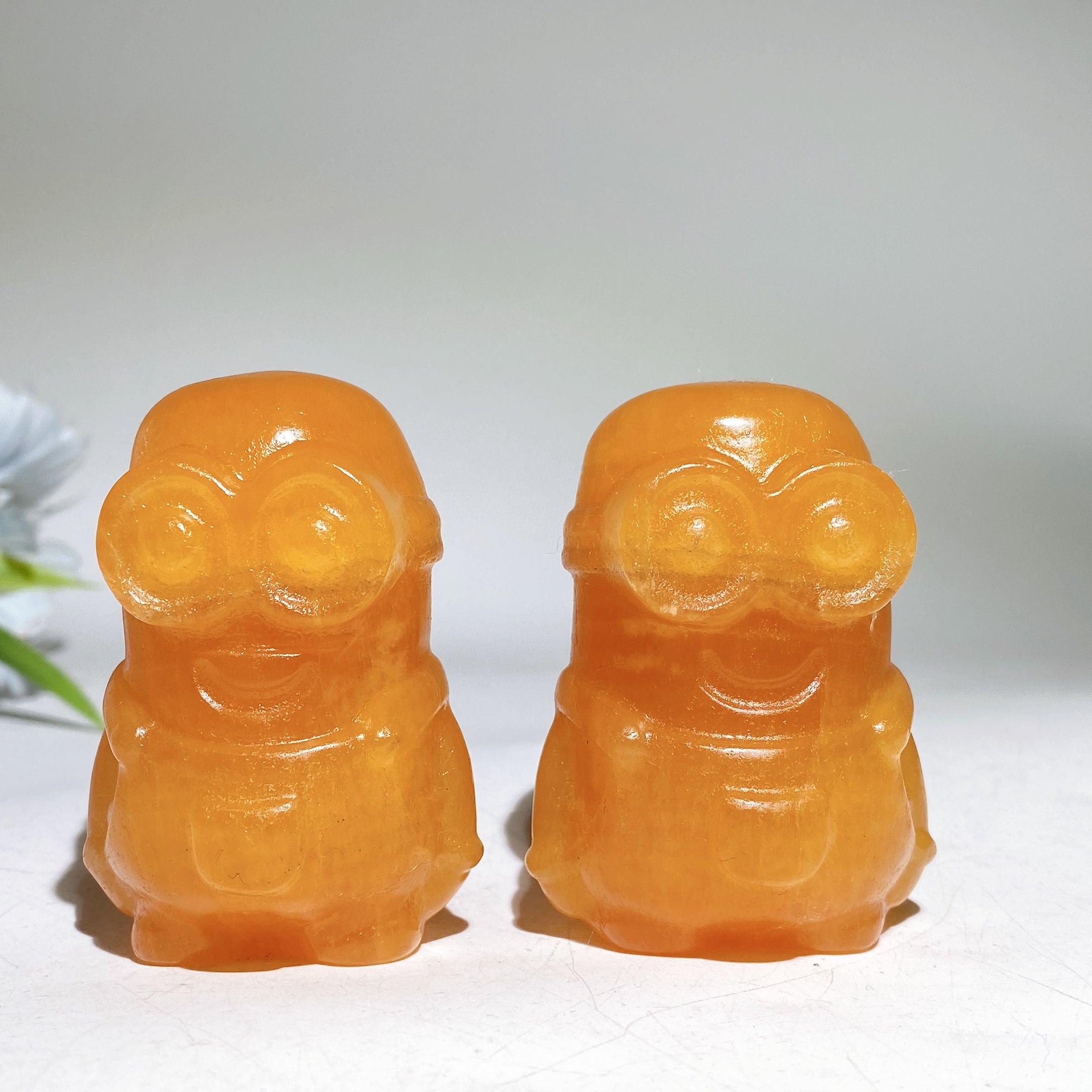 2.4" Orange Calcite Crystal Figurine for Spiritual Healing