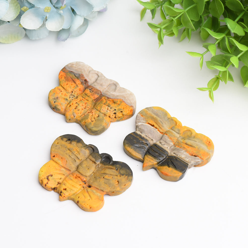 2.5 Inch Bumble Bee Jasper Butterfly Crystal for Healing