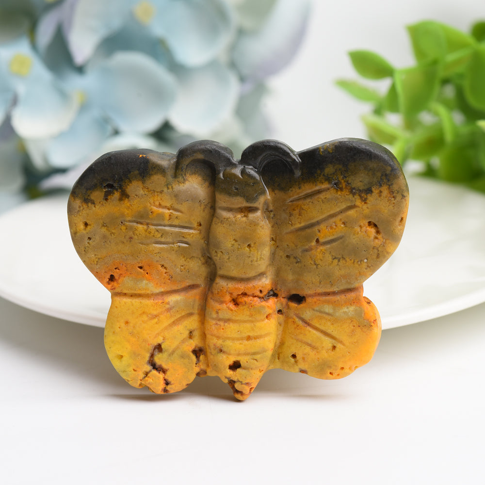 2.5 Inch Bumble Bee Jasper Butterfly Crystal for Healing