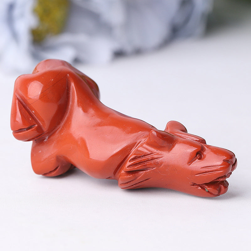 Figurines de loup en cristal sculptées à la main de 2,5 pouces