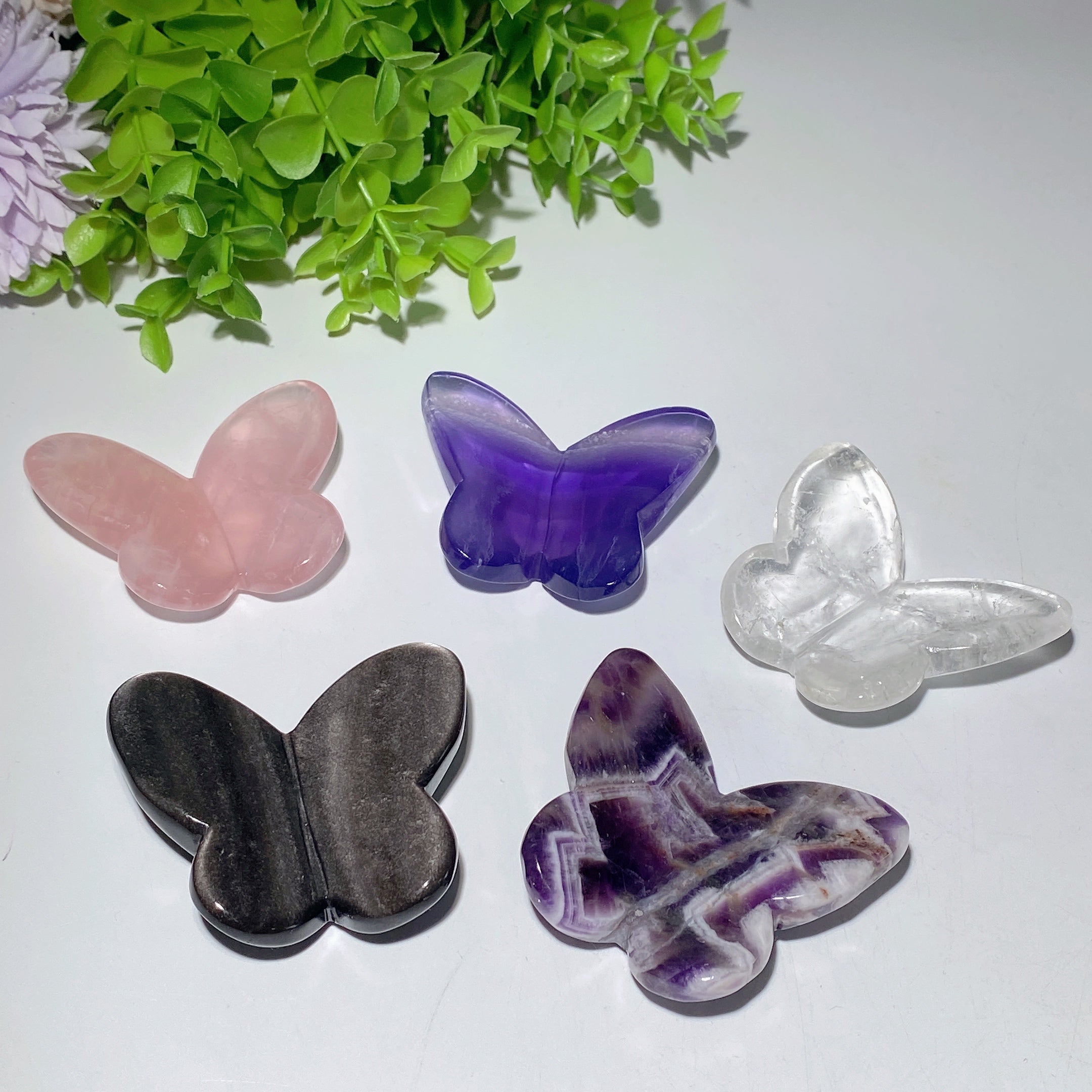 Sculptures de papillons en cristal mixte de 2,5 pouces pour la guérison