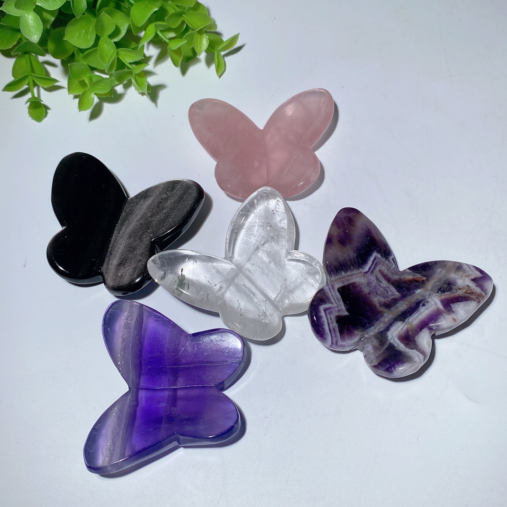 Sculptures de papillons en cristal mixte de 2,5 pouces pour la guérison