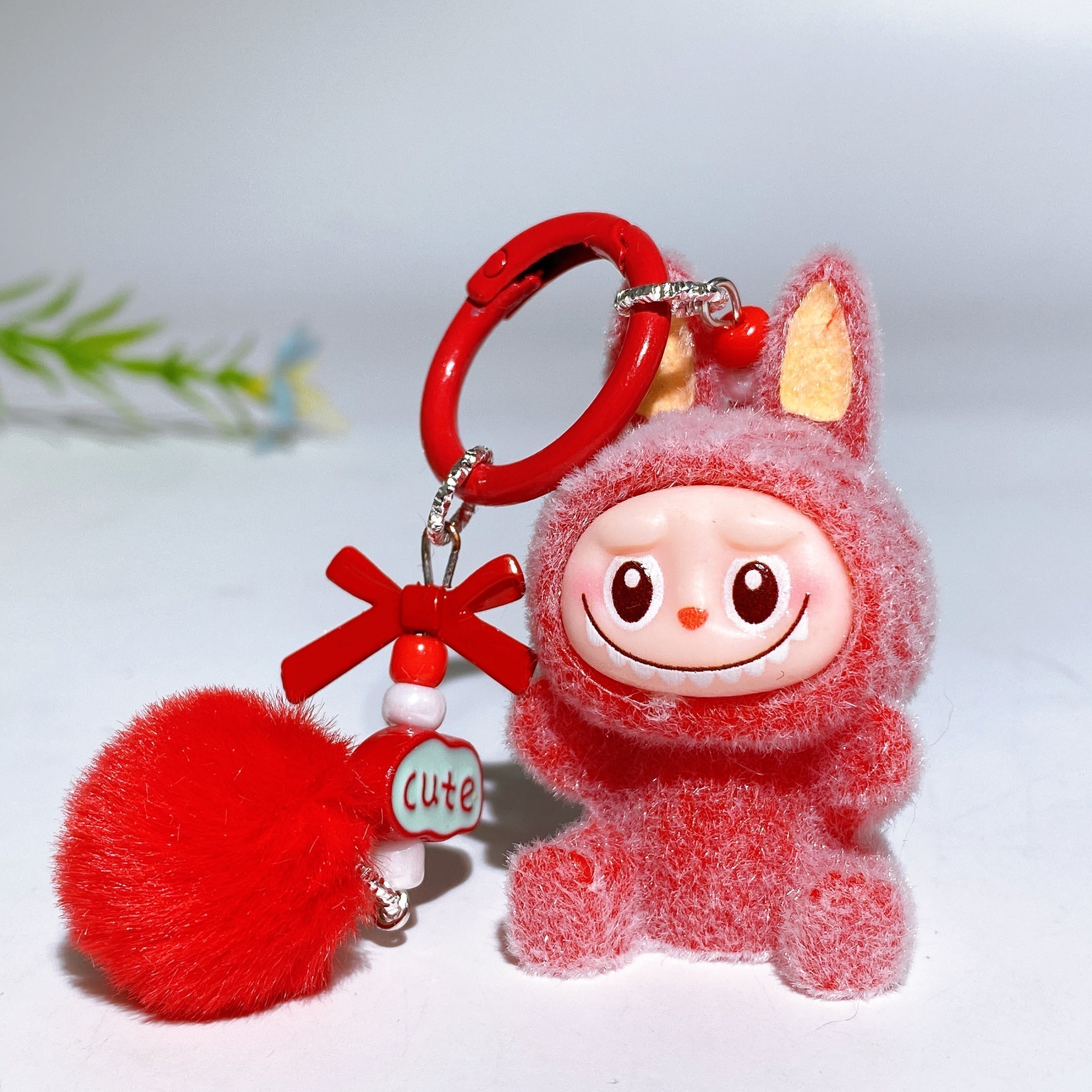 2.6 Inch Fluffy Plush Car Hanging Charm for Rearview Mirror