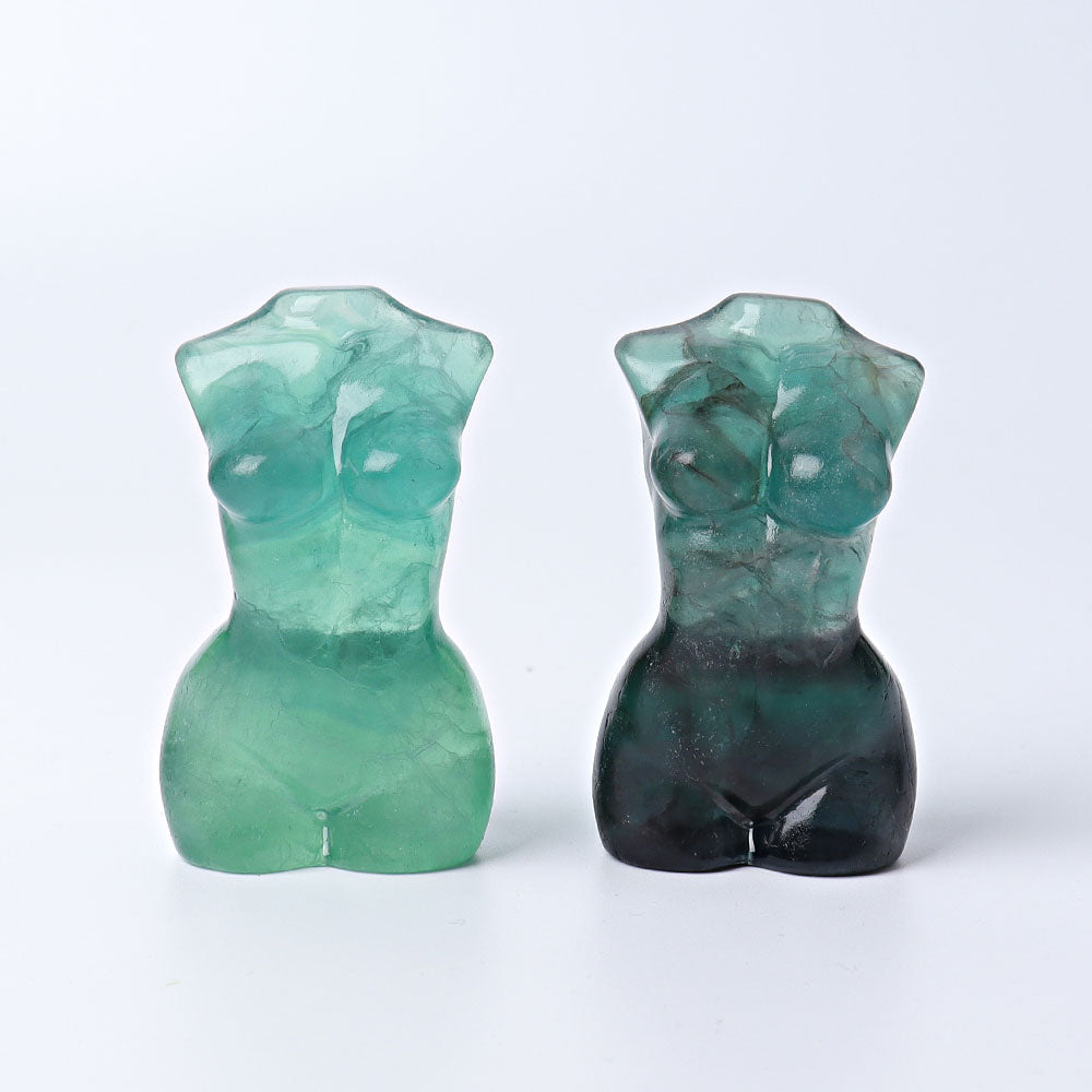 Sculpture en cristal de femme en fluorite de 2,6 pouces