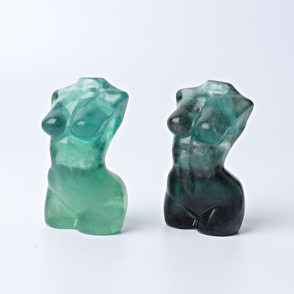Sculpture en cristal de femme en fluorite de 2,6 pouces