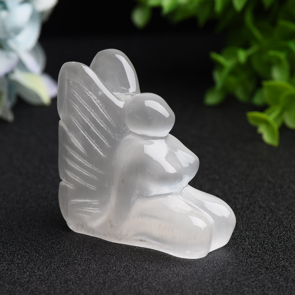 Sculpture en cristal de fée en sélénite de 2,6 pouces