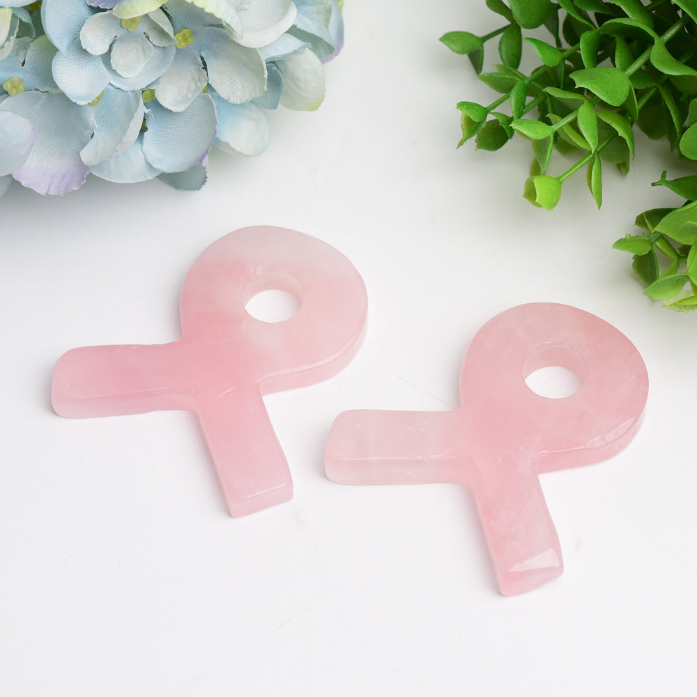 Cristal de guérison en ruban de quartz rose de 2,8 pouces