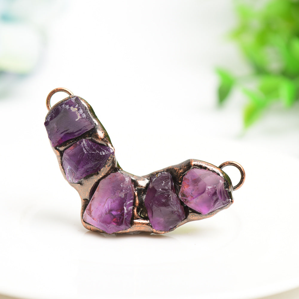 2 Inch Amethyst Pendant V-Shape for Spiritual Healing