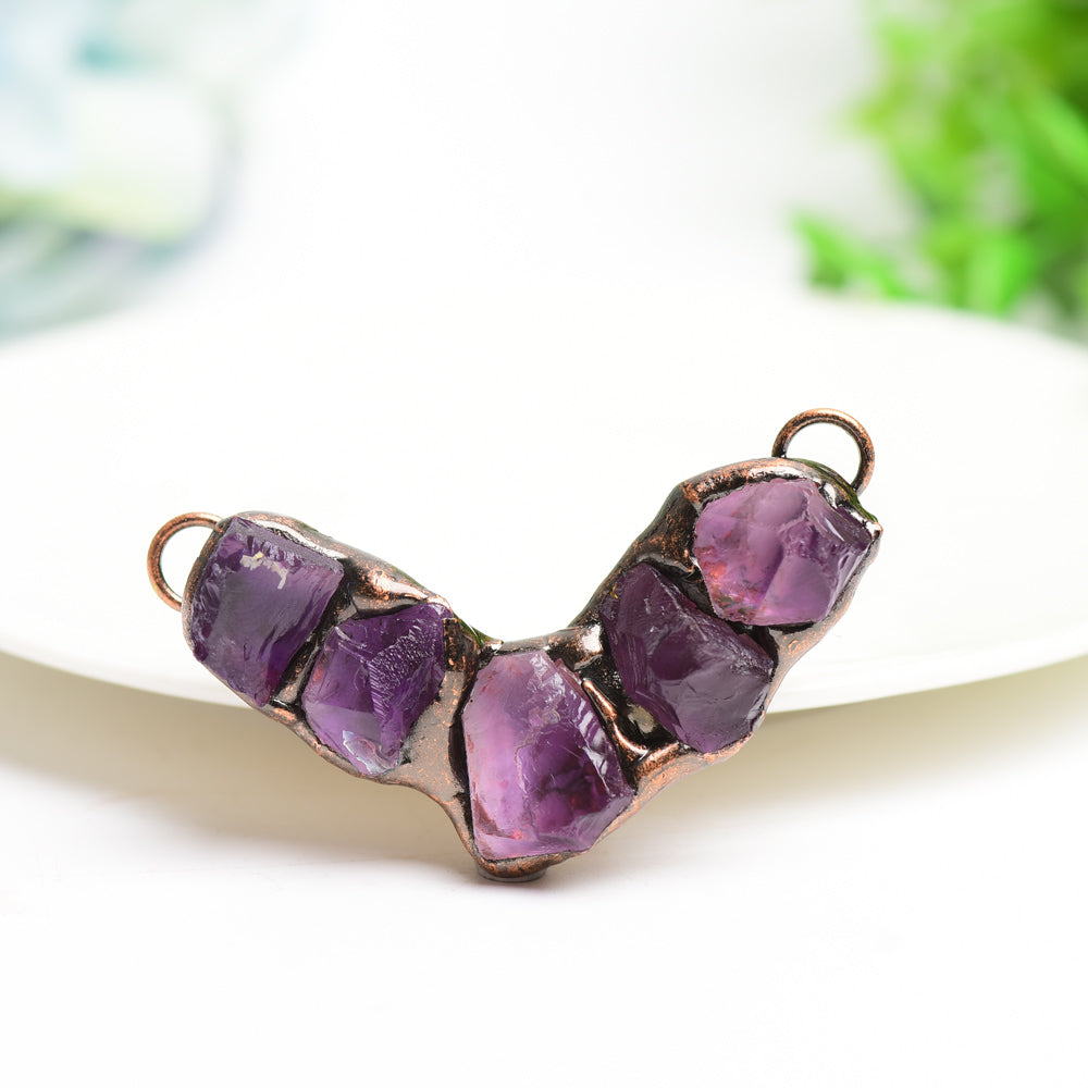 2 Inch Amethyst Pendant V-Shape for Spiritual Healing