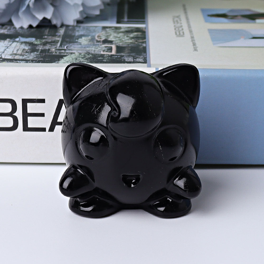2 inch Black Obsidian Crystal Figurine for Meditation Healing