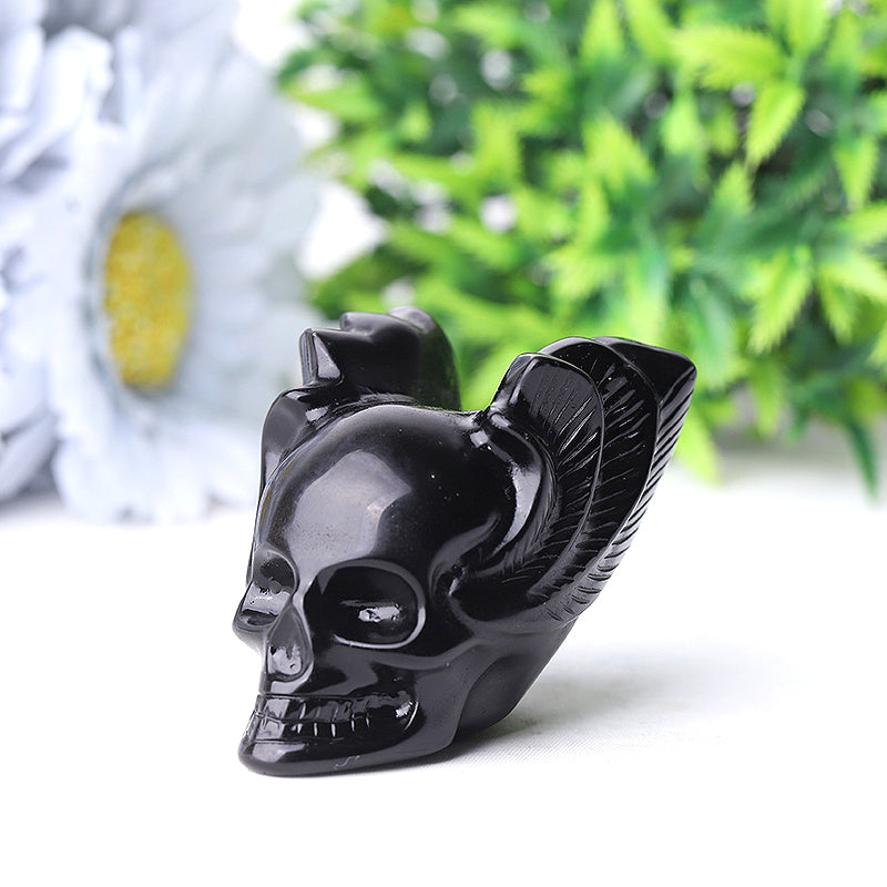 2-inch Black Obsidian Skull Crystal Carving for Healing
