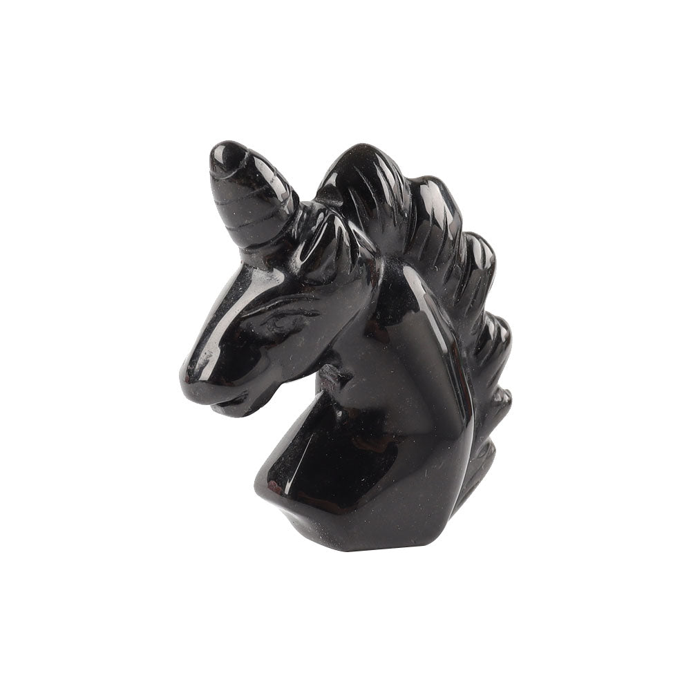 2 Inch Black Obsidian Unicorn Crystal Carving