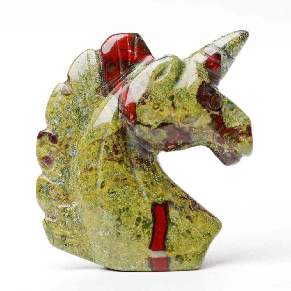 2-Inch Dragon Blood Stone Unicorn Crystal Figurine
