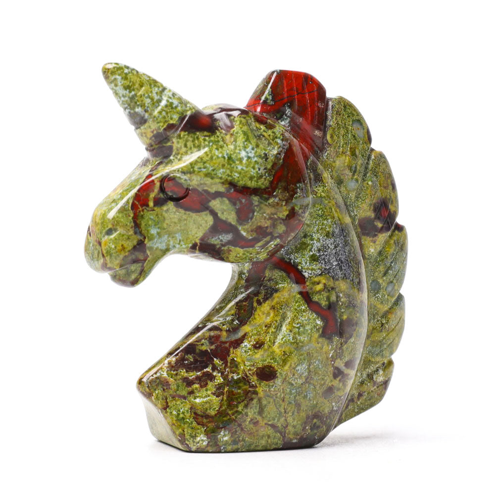 2-Inch Dragon Blood Stone Unicorn Crystal Figurine