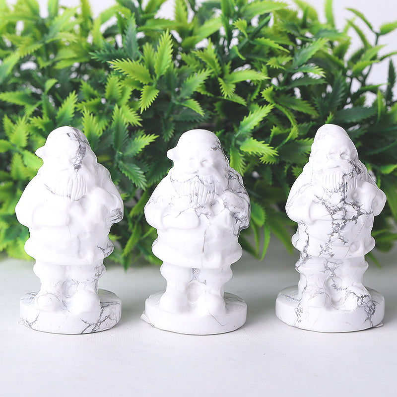Figurine sculptée en cristal Howlite du Père Noël de 5 cm