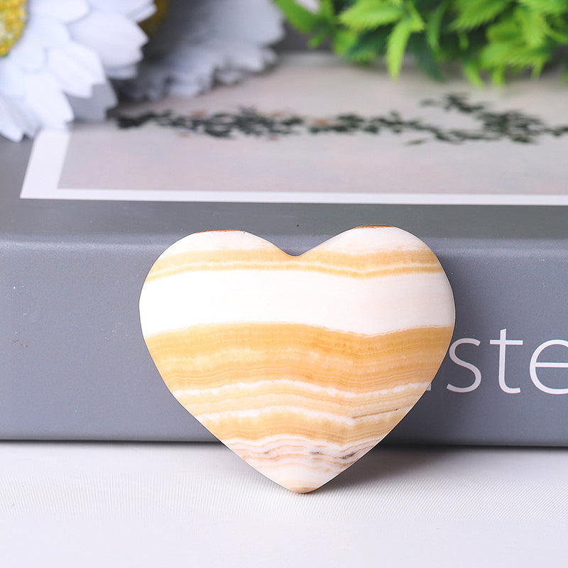 Cristal de jade en forme de cœur de 5 cm pour la guérison et l'amour