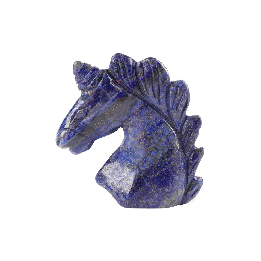 Sculpture en cristal de licorne lapis-lazuli de 2 pouces