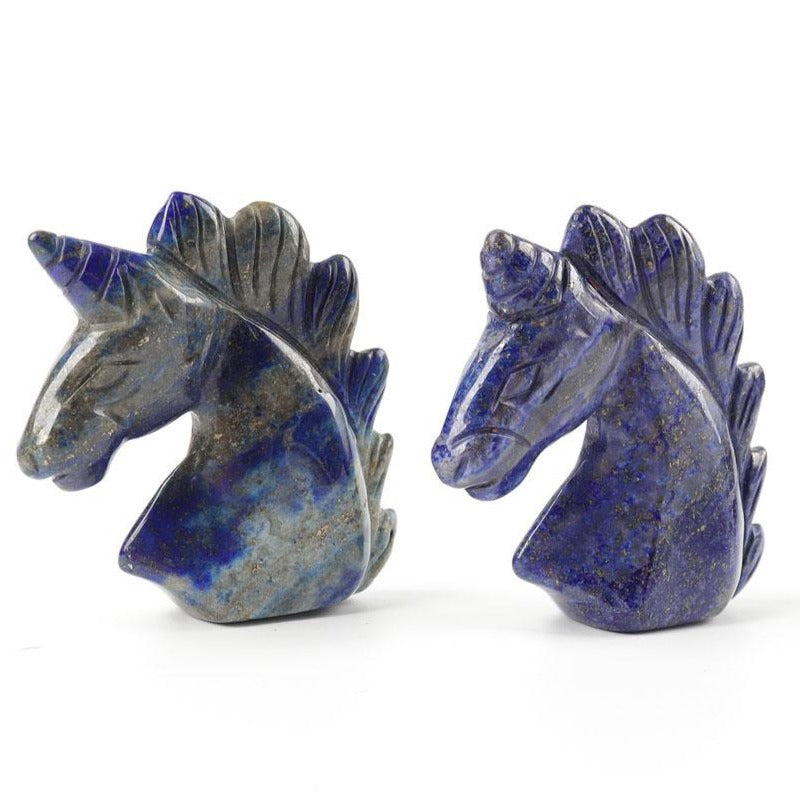 Sculpture en cristal de licorne lapis-lazuli de 2 pouces