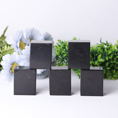 Cube de cristal de guérison en shungite naturelle de 2 pouces