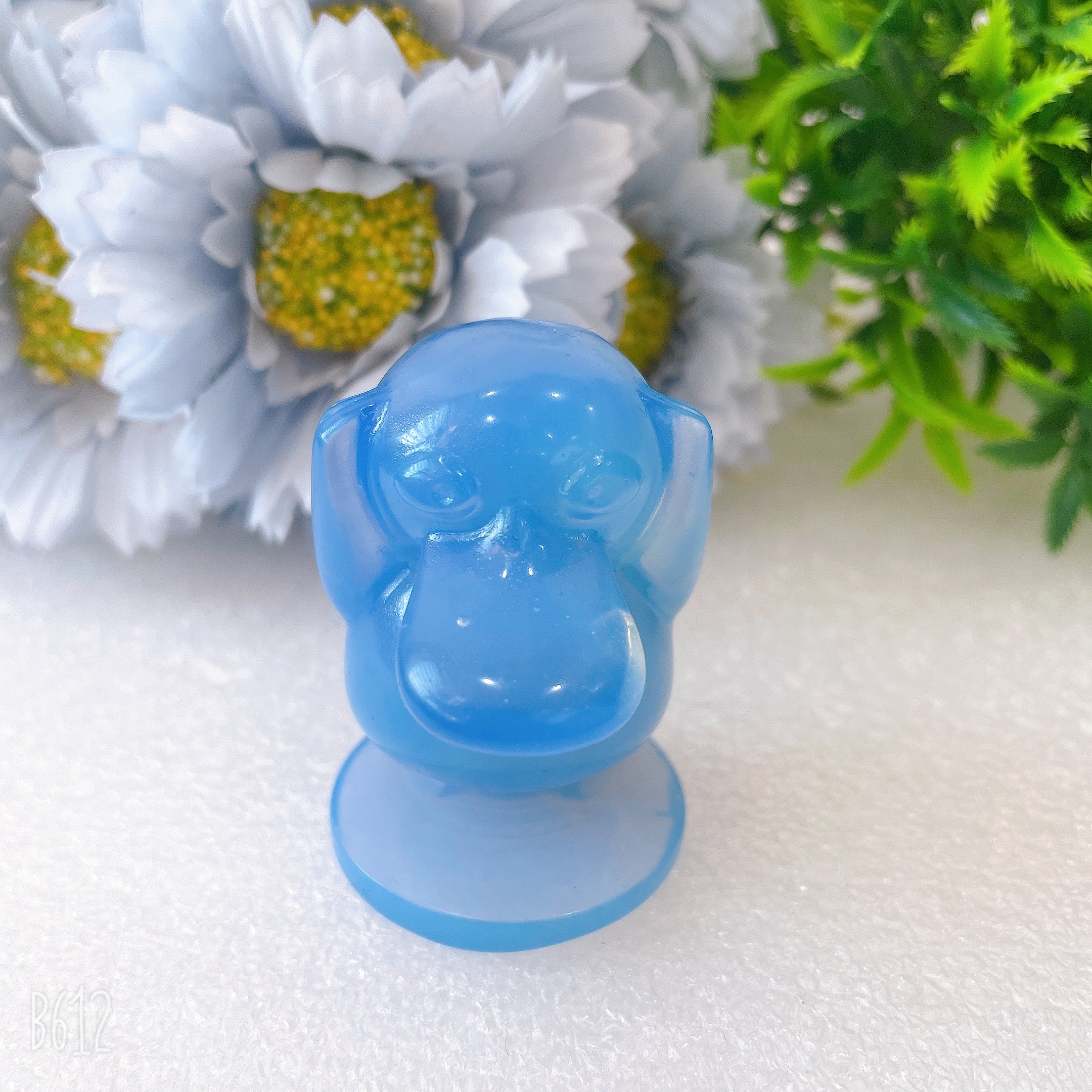 Figurine de canard en cristal d'opalite sculptée de 2 pouces
