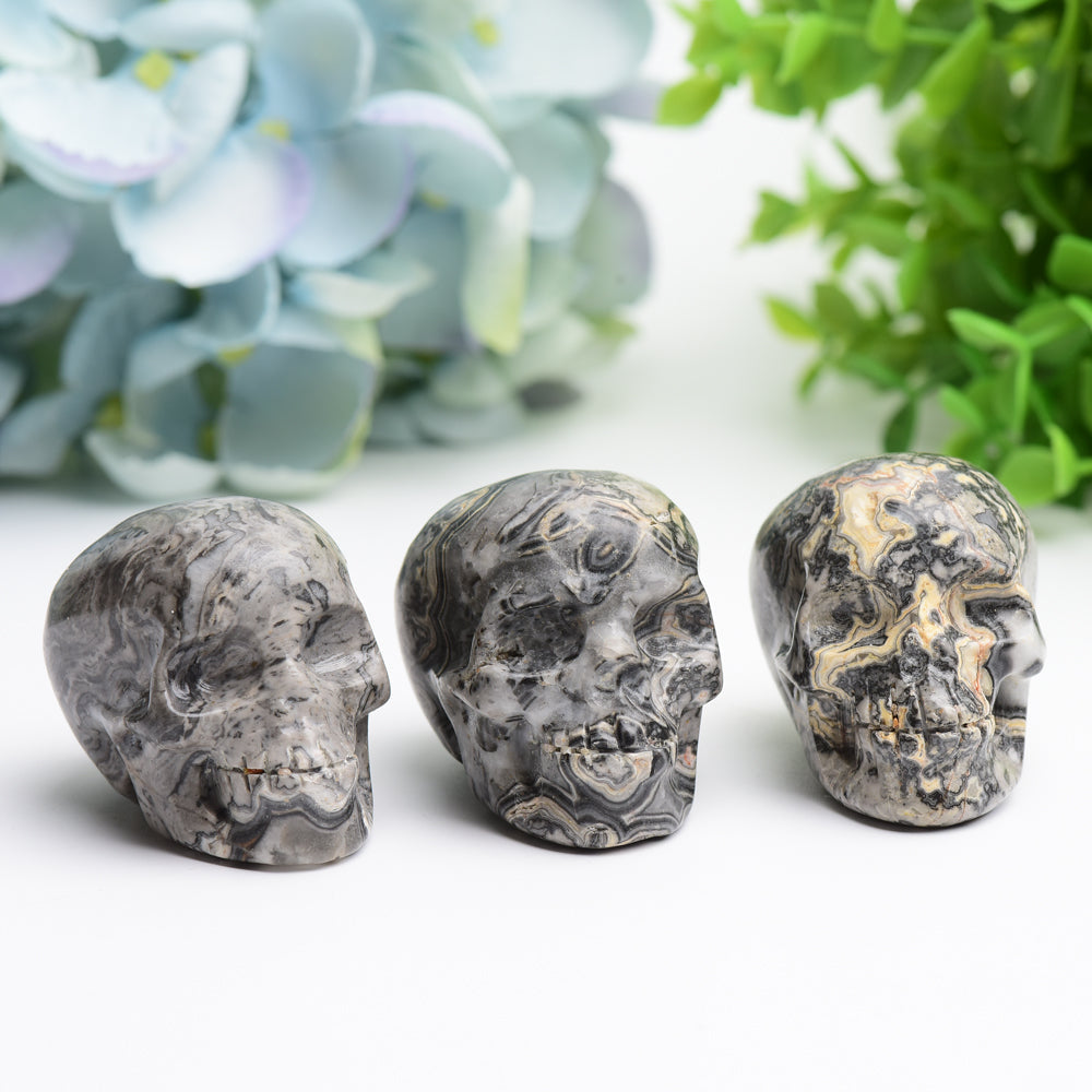 2-inch Picasso Stone Crystal Skull Carving for Healing